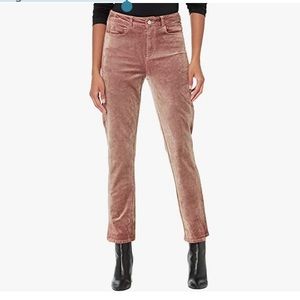 PAIGE Women's Cindy Twisted Seam Slit High Rise Straight Legs Ankle Length